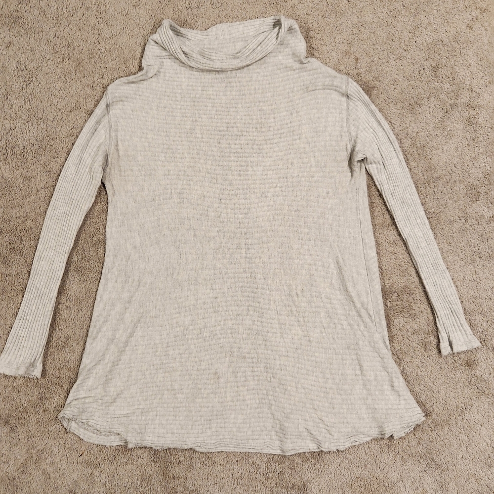 We The Free, Free People Open Back Cowl Neck Ribbed Sweater Tunic  Size S